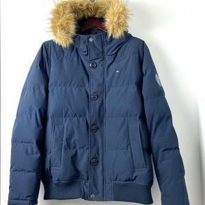 Tommy Hilfiger Men's Arctic Cloth Quilted Snorkel Bomber Jacket Medium